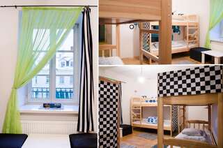 Хостелы Pogo Hostel Вильнюс Кровать в общем 6-местном номере для мужчин и женщин с общей ванной комнатой-7